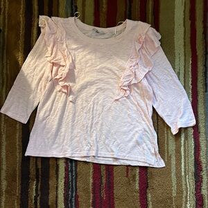 Seven7 Pink Ruffled Blouse